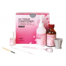 GC Tissue Conditioner 1-1 Pack Live Pink, (90 g Powder, 101 ml Liquid, 15 ml Coating, Acces)