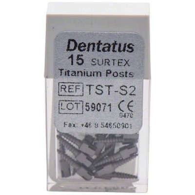 Titanové čepy Dentatus - krátké (7,8 mm), průměr 1,20 mm, 15 ks