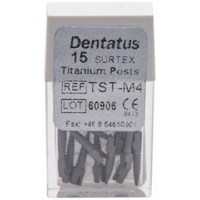 Titanové čepy Dentatus - střední (9,3 mm), průměr 1,50 mm, 15 ks