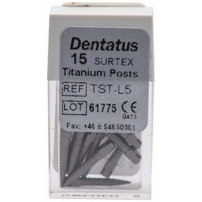 Titanové čepy Dentatus - dlouhé (11,8 mm), průměr 1,65 mm, 15 ks