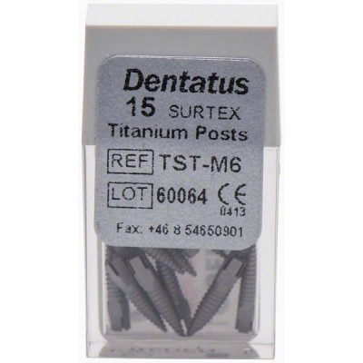 Titanové čepy Dentatus - střední (9,3 mm), průměr 1,80 mm, 15 ks