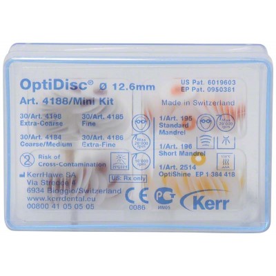 OptiDisc Mini Kit 12,6 mm, 120 ks, 1 dlouhý a 1 krátký mandrel