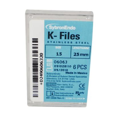 K-FILE 6 ks SybronEndo vel. 15, 25 mm