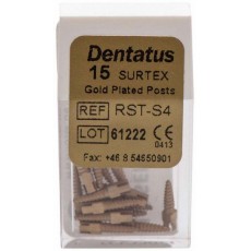 Zlacené čepy Dentatus krátké (7,8 mm), prům.1,5 mm, 15 ks