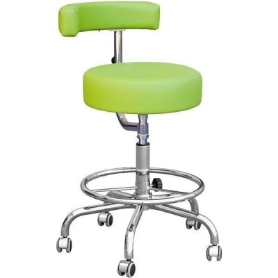 Kovová židle Dental FVKO,sedačka otočná, podnož F, kruh, chrom,vysoké čalounění, otočná opěra, barva Bronco 2