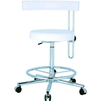 Kovová židle Dental CH sedačka otočná, kruh,chrom,zvýšené čalounění, s opěradlem, barva 56048