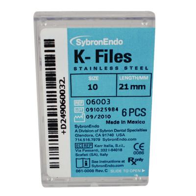 K-FILE 6 ks SybronEndo vel. 10, 21 mm