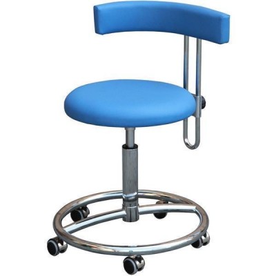 Kovová židle Dental CHK, sedačka otočná, kruhová podnož,chrom,čalounění,barva červená CE1