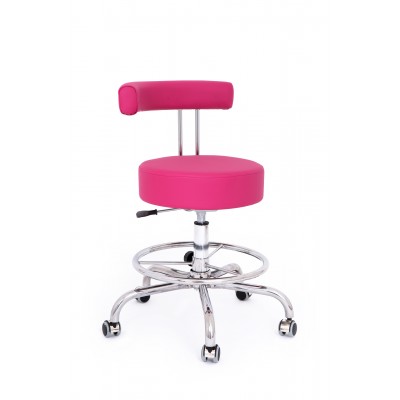 Kovová židle Dental CHFVK,sedačka otočná,podnož F,kruh,chrom,vysoké čalounění,barva šedá 02