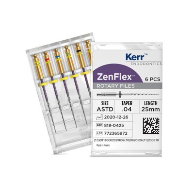 ZenFlex NiTi Rotační Tvarovací Nástroj, sortimentní sada kon.04, L25 mm, 6ks