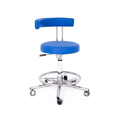 Kovová židle Dental CH sedačka otočná, kruh, chrom, zvýšené čalounění, barva 6257 - jasně zelená