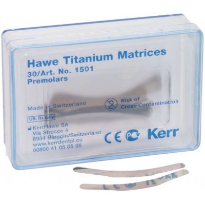 Hawe Neos Titanové  matrice 0,03 mm, premoláry, 30 ks
