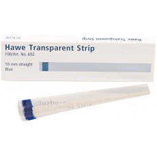 Hawe Neos transparentní pásky rovné - modré, délka 10 cm, šíře 10 mm, 100 ks